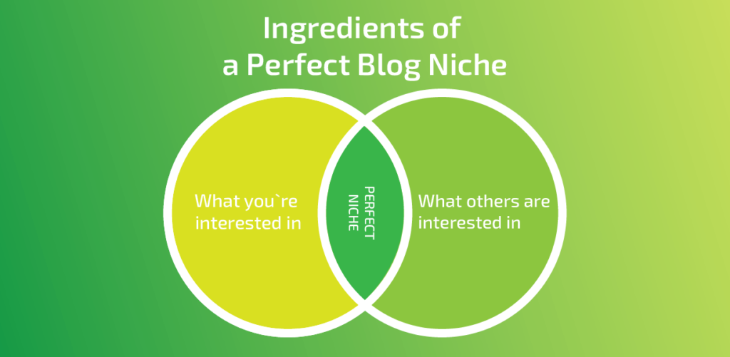 The perfect blog niche combines the interests of yours and your target audience.