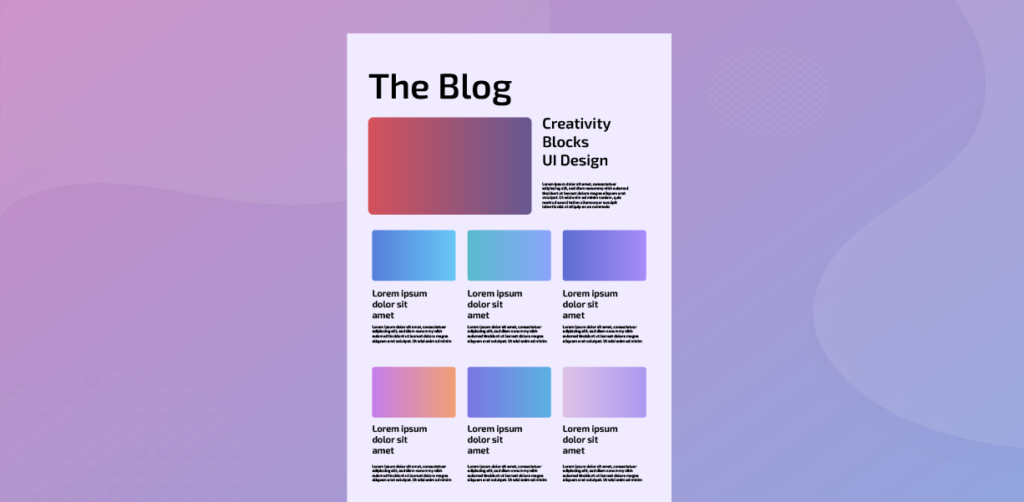 A blog mockup that represents the visual part of the design process. 
