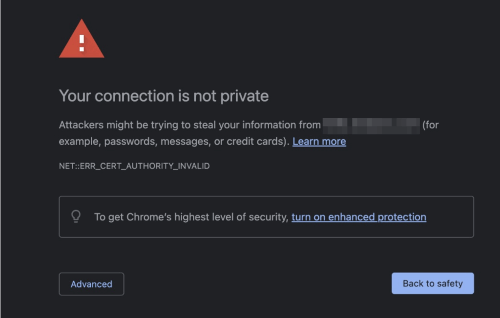 Your connection is not private