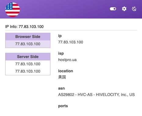 Analysis of website technical characteristics in the SERP Analyzer - Show domain owner & IP extension