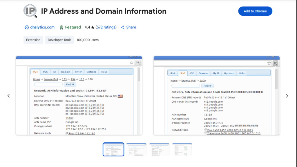 IP Address and Domain Information