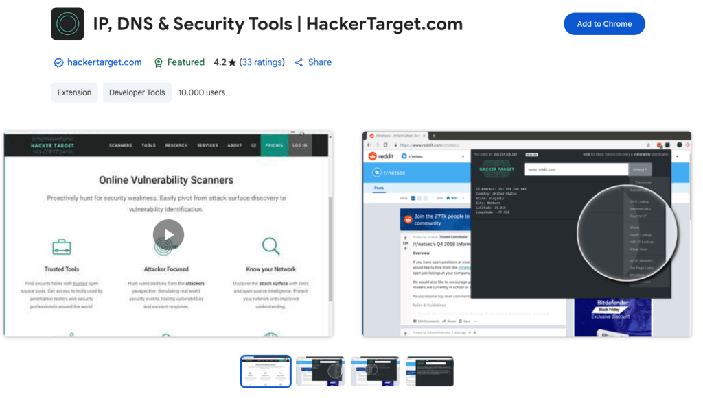 IP, DNS & Security Tools | HackerTarget.com