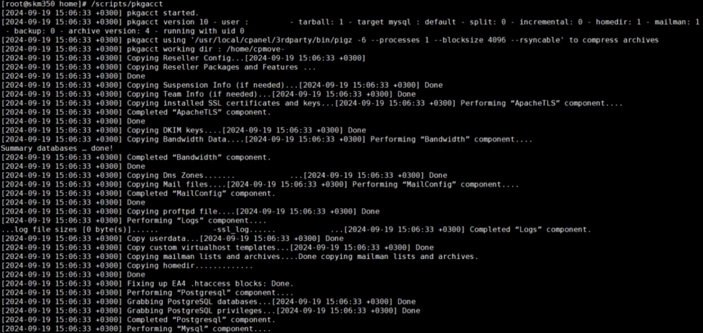 Backing up website data 