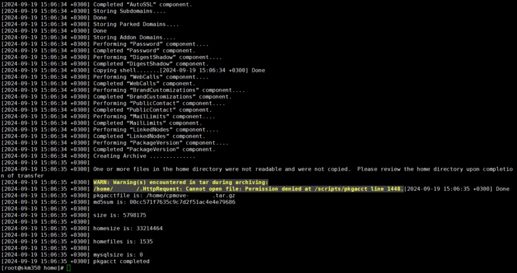 Backing up website data