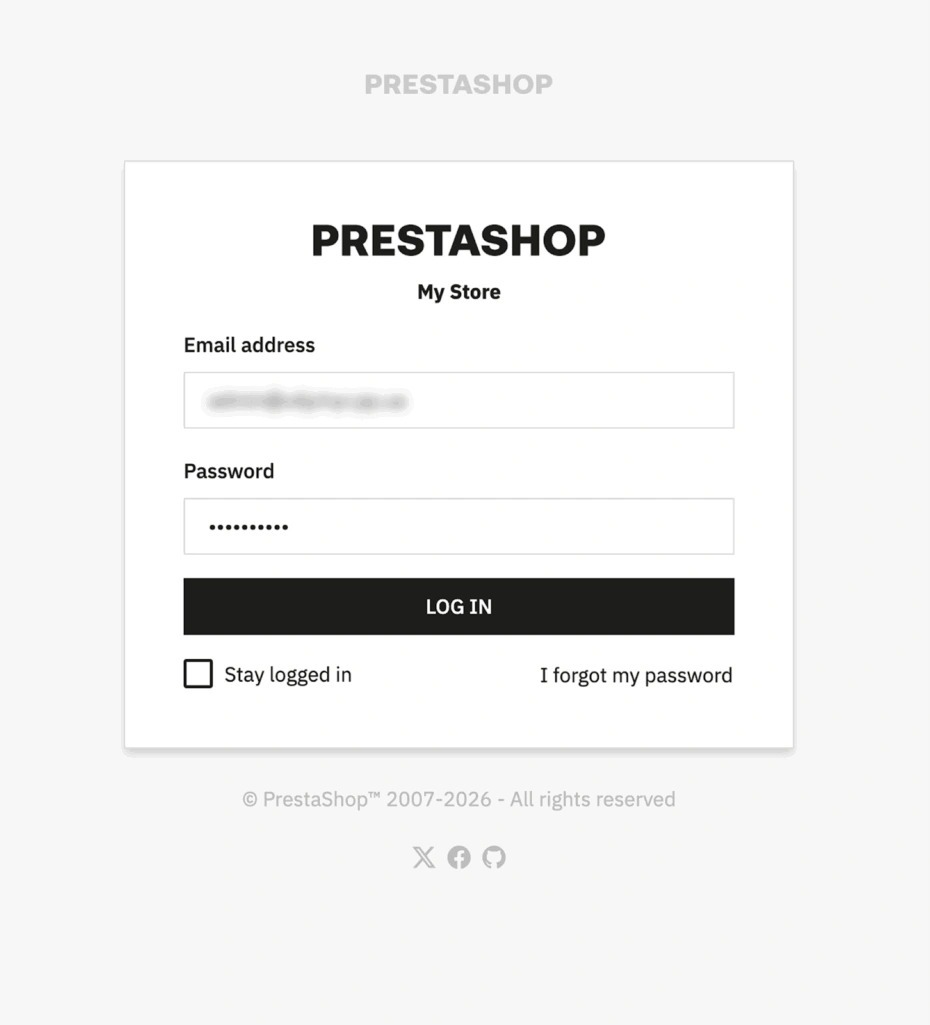 Logging in to the PrestaShop Admin Panel
